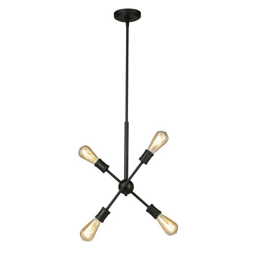 ETRIS ROW 4 LIGHT PENDANT, BLACK FINISH