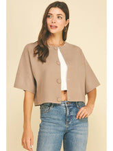 Button Down Crop Knit Sweater