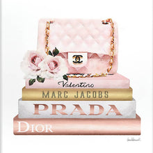 Pink Purse Gold Bookstack Wall Plaque 13x19