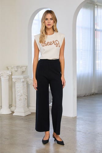 Sweater Knit Straight Pants