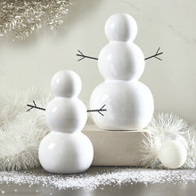 Ceramic Metal Twig Arm Snowman-Large