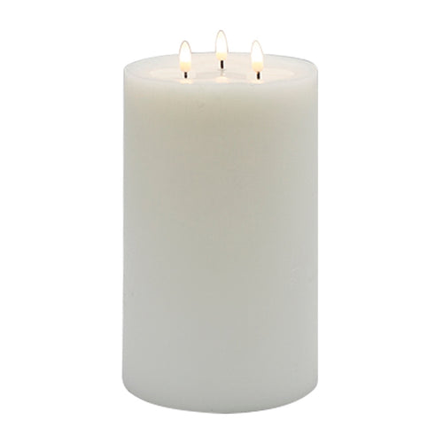 Large White Flameless 3 Wick Candle