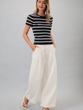 Stripe Short Sleeve Sweater
