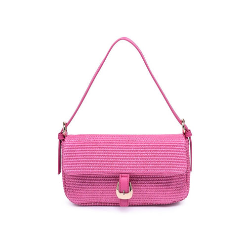 Gloria Hot Pink Straw Crossbody