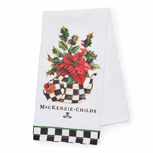 Poinsettia Tea Kettle Dish Towel