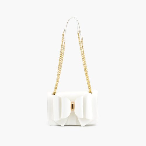 Jane White Overflap Bow Crossbody