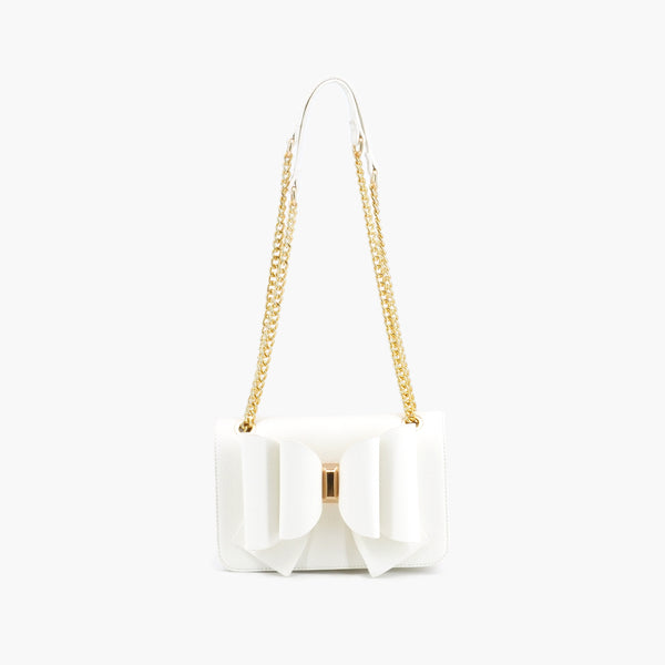Jane White Overflap Bow Crossbody