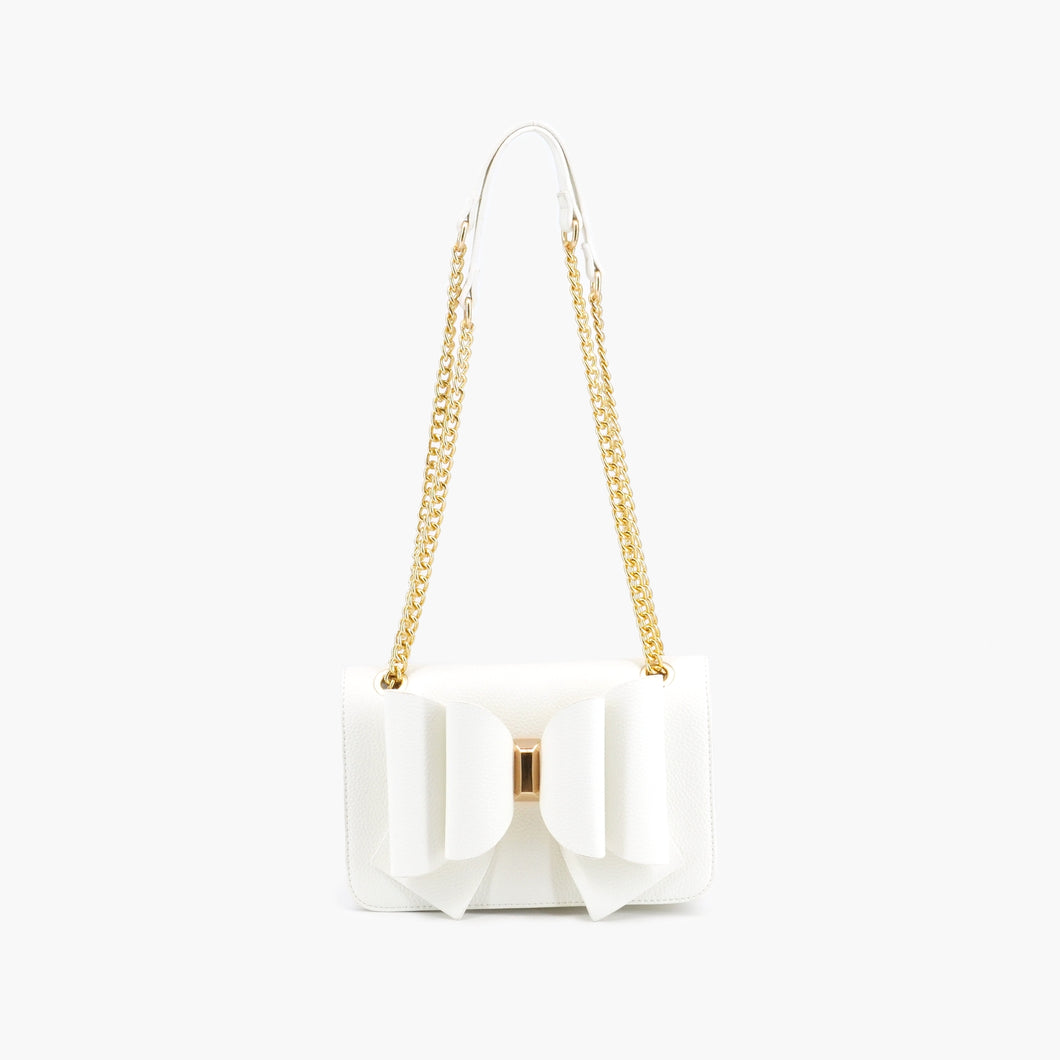 Jane White Overflap Bow Crossbody