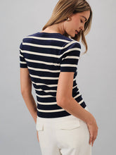 Stripe Short Sleeve Sweater