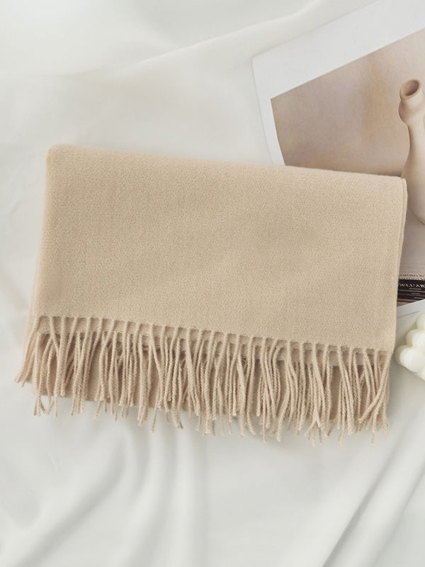 Beige Tasseled Scarf