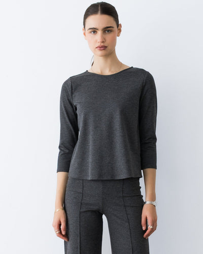 Ponte Knit 3/4 Sleeve Extended Top
