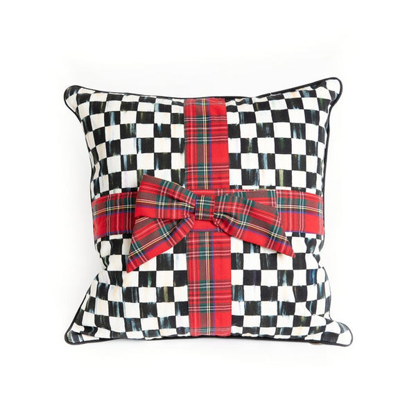 Courtly Check Tartan Bow Throw PiIlow