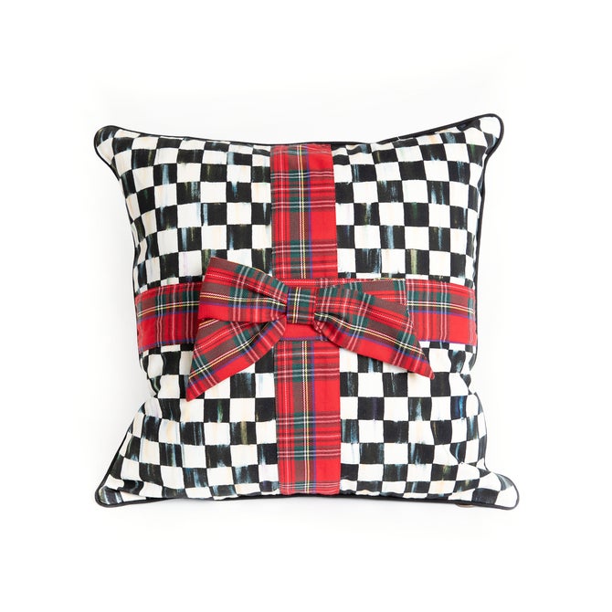 Courtly Check Tartan Bow Throw PiIlow