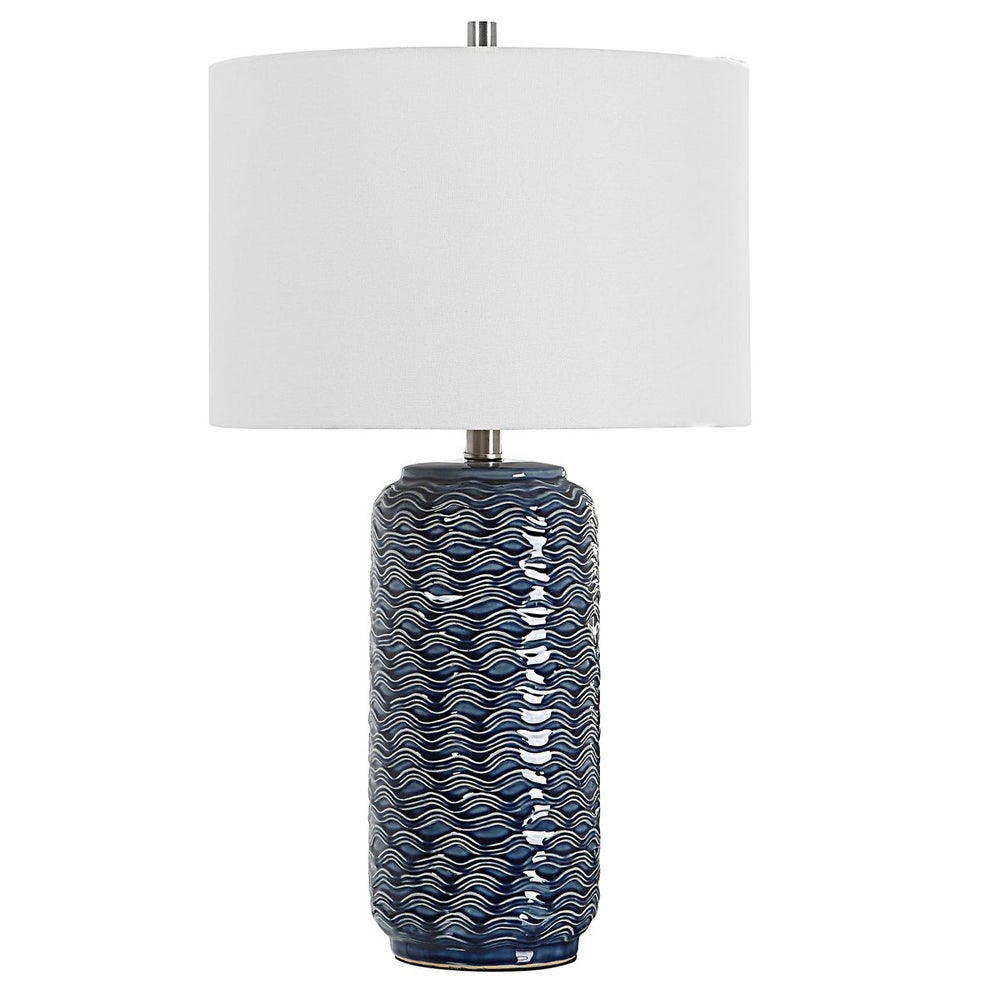 BLUE CERAMIC TABLE LAMP