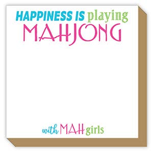 Happiness is Playing Mahjong with Mah Girls Luxe Notepad