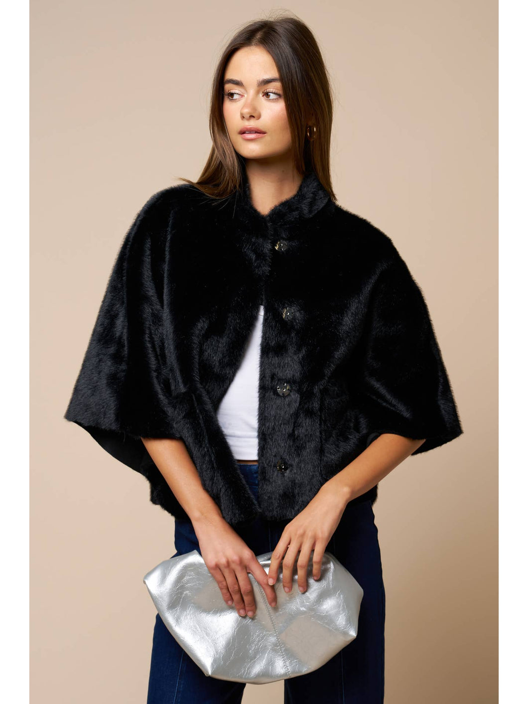 Fur Cape Sleeve Jacket