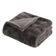 Gray Faux Fur Velvet Throw 50x60