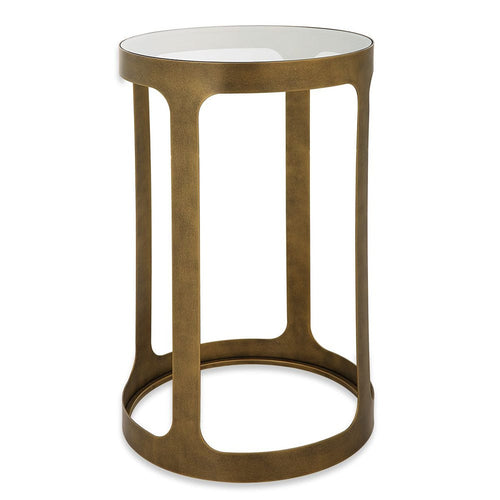 Antique Brushed Gold Accent Table