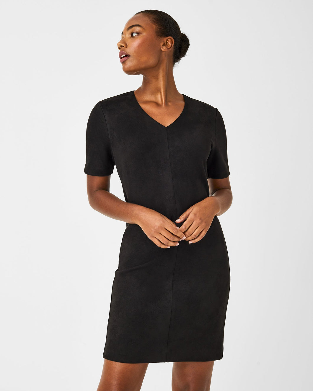 FAUX SUEDE COLUMN DRESS, 20495R, SPANX