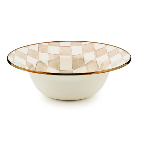 Mocha Check Serving Bowl