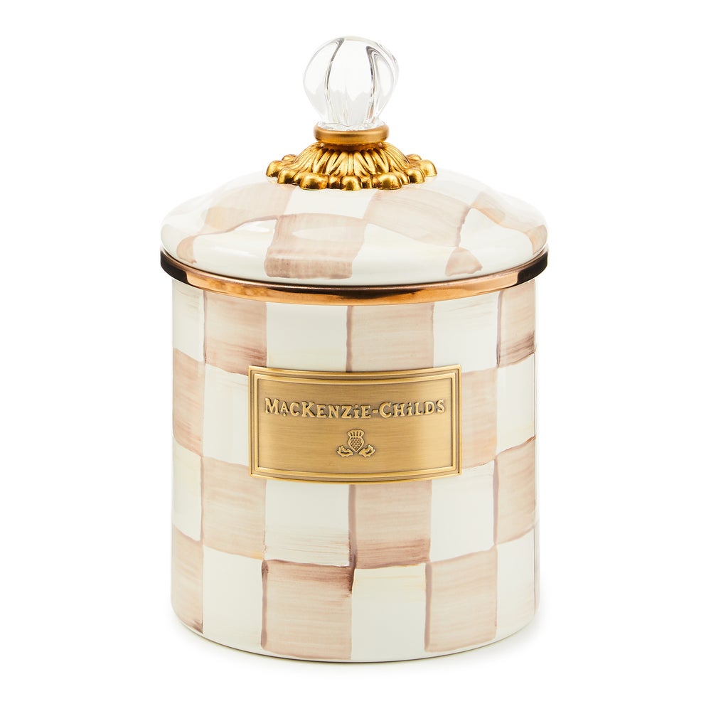 Mocha Check Small Canister