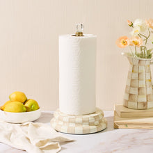 Mocha Check Paper Towel Holder