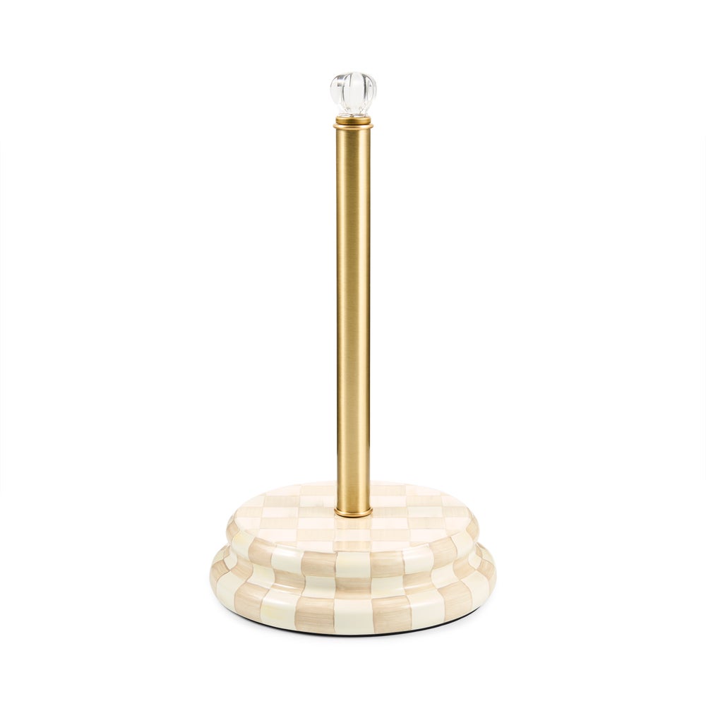 Mocha Check Paper Towel Holder