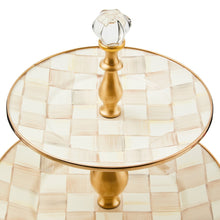 Mocha Check Two Tier Sweet Stand