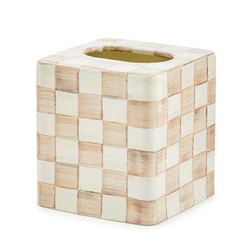 Mocha Check Boutique Tissue Box Cover