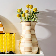 Mocha Check Tall Vase
