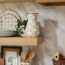 Mocha Check Tall Vase