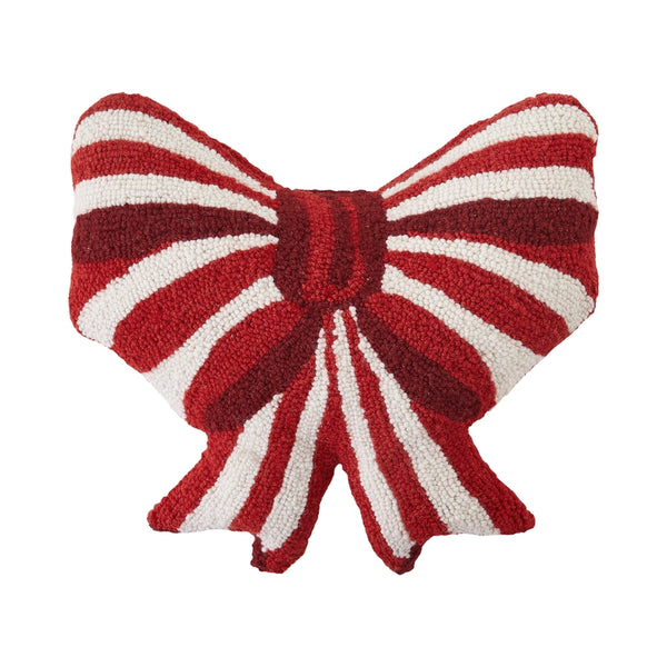 Red and White Bow Pillow