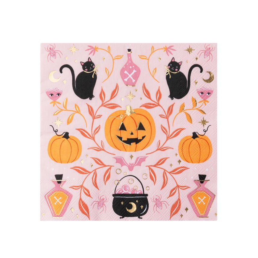 Pink Jack O Lantern Large Napkins