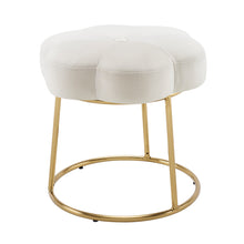 Flower White Vanity Stool
