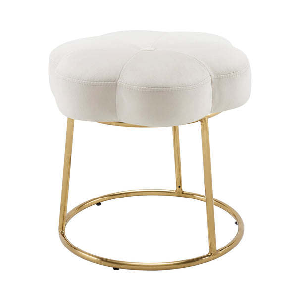Flower White Vanity Stool