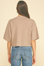 Button Down Crop Knit Sweater