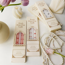 White-Red Heart Smokeless Pillar Candle 2pc