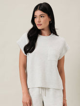 Crew Neck Cuffed Short Sleeve Top