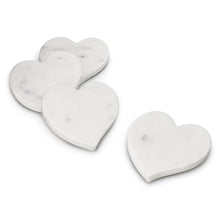 MARBLE HEART COASTERS S/4