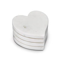 MARBLE HEART COASTERS S/4