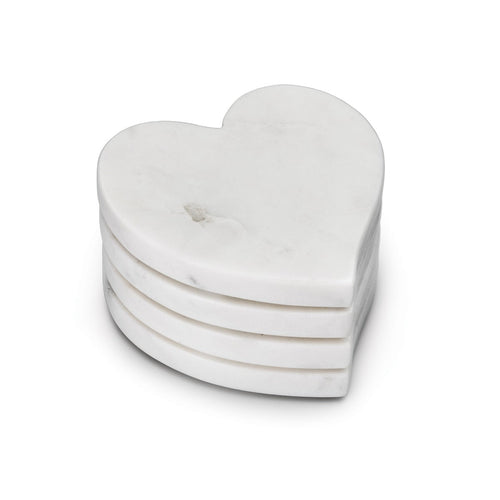 MARBLE HEART COASTERS S/4