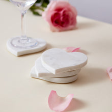 MARBLE HEART COASTERS S/4