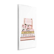 Pink Purse Gold Bookstack Wall Plaque 13x19