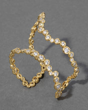 Asterales Gold CZ Open Wave Cuff