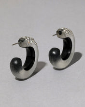 BLACK LUCITE CRYSTAL HOOP EARRING