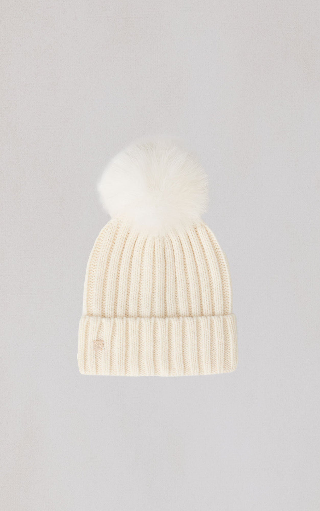Amalie Knit Hat with Pom-Powder