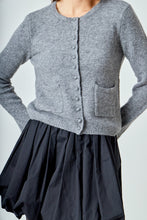 Crewneck Buttoned Long Sleeve Cardigan