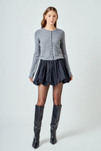 Crewneck Buttoned Long Sleeve Cardigan