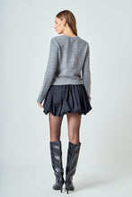 Crewneck Buttoned Long Sleeve Cardigan