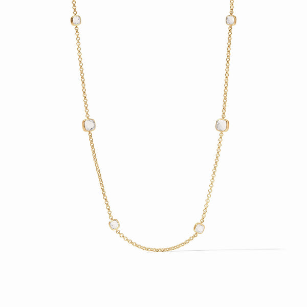 AQUITAINE STATION NECKLACE- CLEAR CRYSTAL
